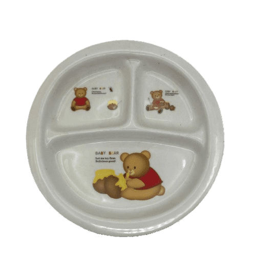 Small Ceramic Divided Child Plate Baby Bear